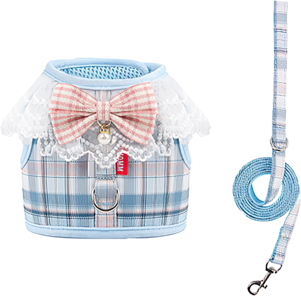 Cat Vest Harness and Lead Sets, Escape Proof Puppy Kitten Vest Harnesses, Adjustable Kitten Harness and Lead Set, for Small Medium Cats Pets Outdoor Walking Escape Proof (Blue) image number 3