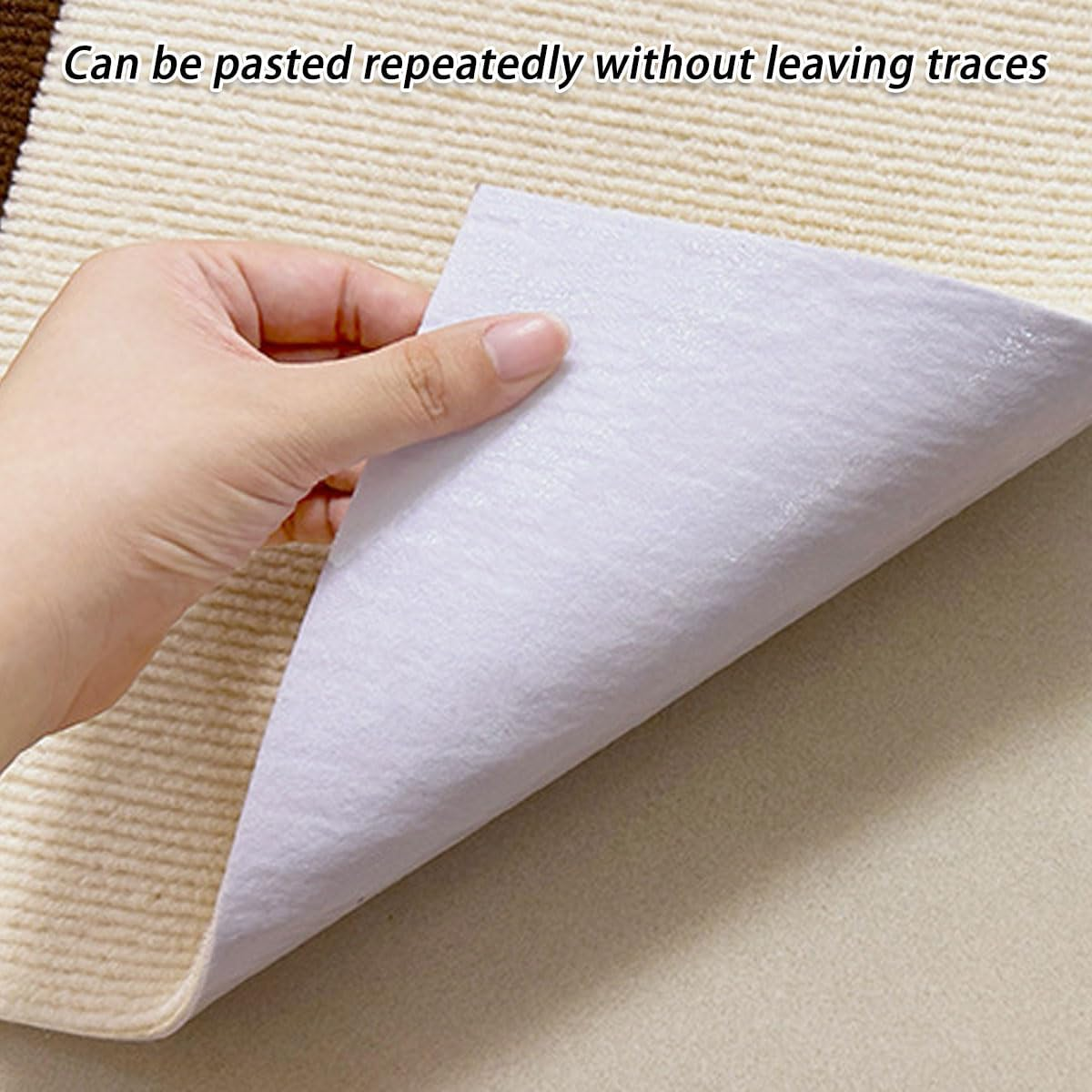 AIMALL 12PCS Patchwork Floor Mats 11.8In X 11.8In Self-Adhesive Japanese-Style Anti-Slip Polyester Carpet Tiles for Living Room Bedroom Entryway Beige Green - Green image number 2