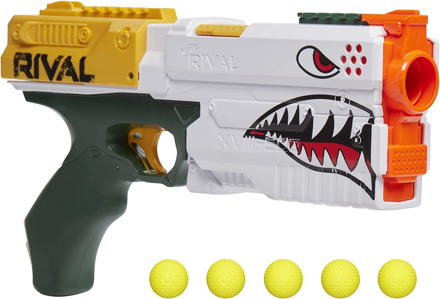 NERF Rival Kronos XVIII-500 Blaster, Breech-Load, 5 Rival Rounds, Spring Action, 90 FPS Velocity, White Color Design (Amazon Exclusive), (F4729) image number 5