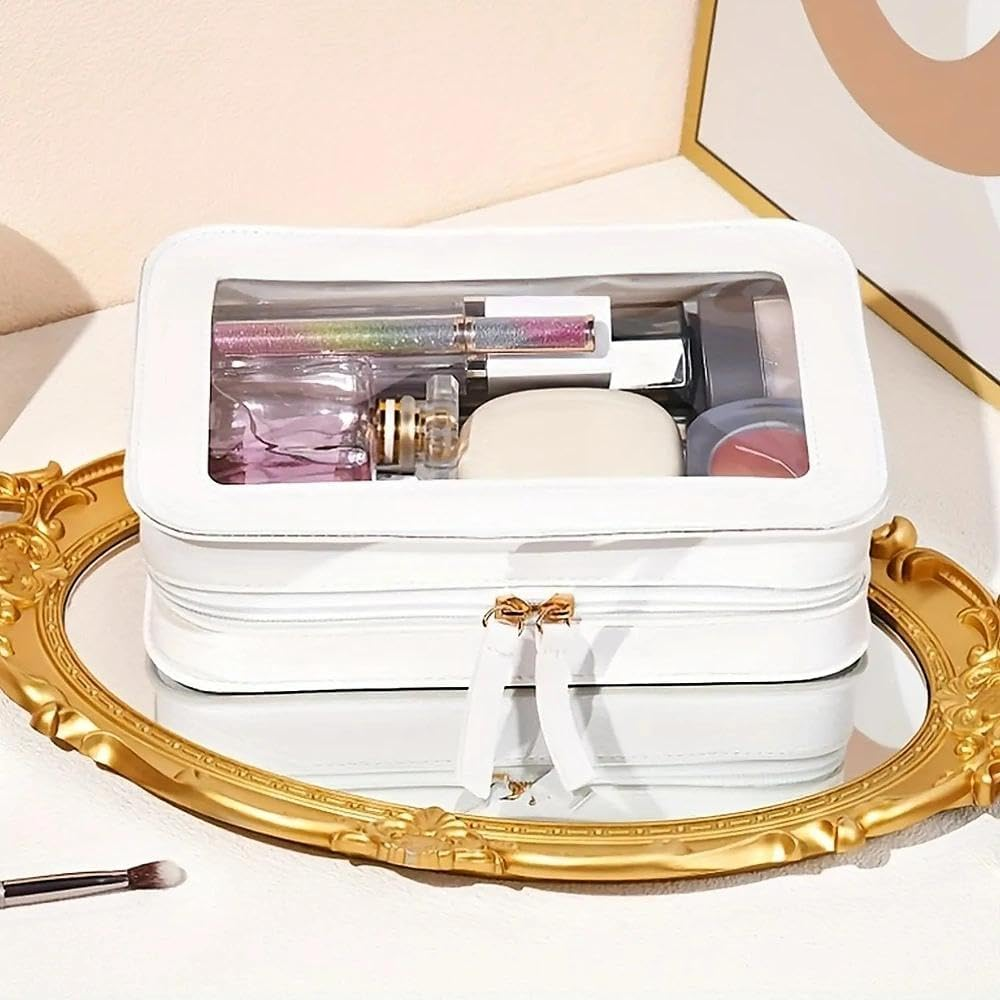 Clear Makeup Bag, Travel Toiletry Bag for Women and Men, Waterproof Cosmetic Organizer Case, Makeup Pouch Compatible with Travel Essentials and Outdoor Activities - Fengea