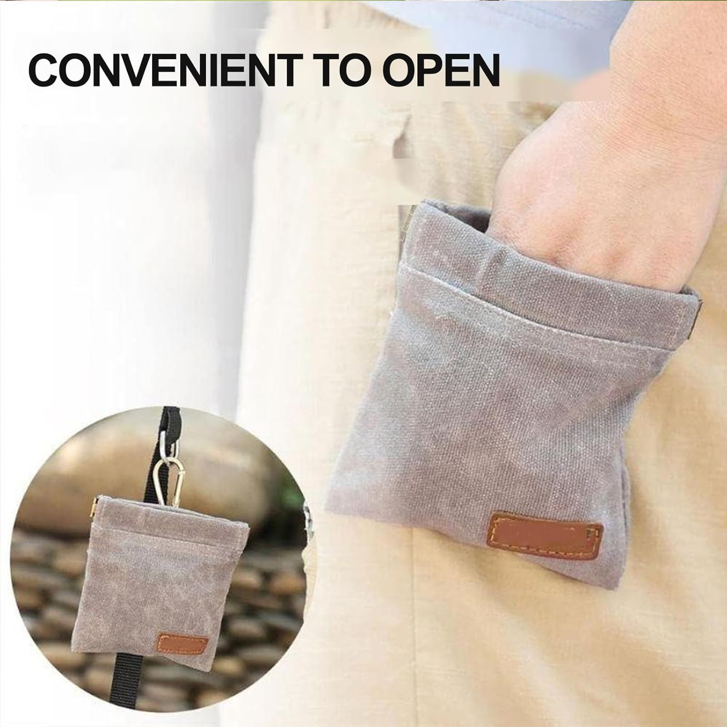2Pcs Dog Treat Pouch, Portable Dog Training Pouch,Dog Walking Bag, Easy Access, Keep Snack Smell, Pet Training Travel or Outdoor Use (Black *1+ Gray *1)