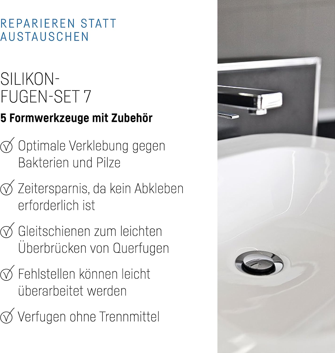 Cramer 40407DE Silicone Profiling Kit 7 &ndash; Professional Silicone Tool Kit with Sealant Finishing Tools and Caulk Removal Tools &ndash; German Instructions