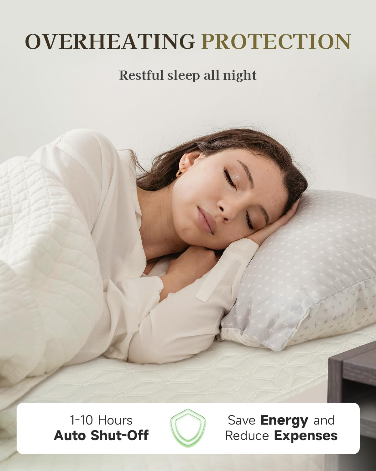 GOTCOZY Electric Blanket Double Size - Fitted Heated Underblanket Dual Control with 6 Heat Settings & 10 Hour Auto Off(193X137Cm)