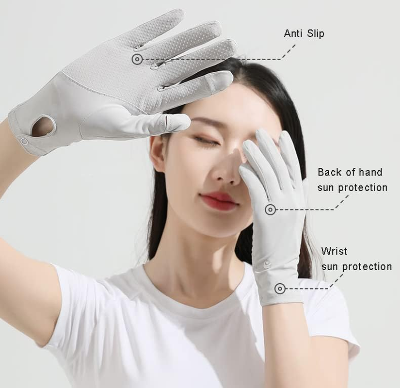 FGSS Summer Sunblock Gloves UV Protection Non-Slip Touchscreen Driving Gloves for Women Cyling Riding Outdoor