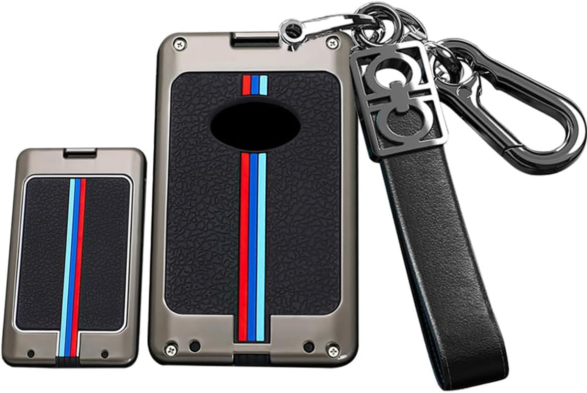 HIBEYO Key Fob Cover for Lexus ES200 ES260 ES300L NX Accessories Alloy+Tpu Material Double Protector Key Shell Cover for Lexus Card Key-B Keychain Black