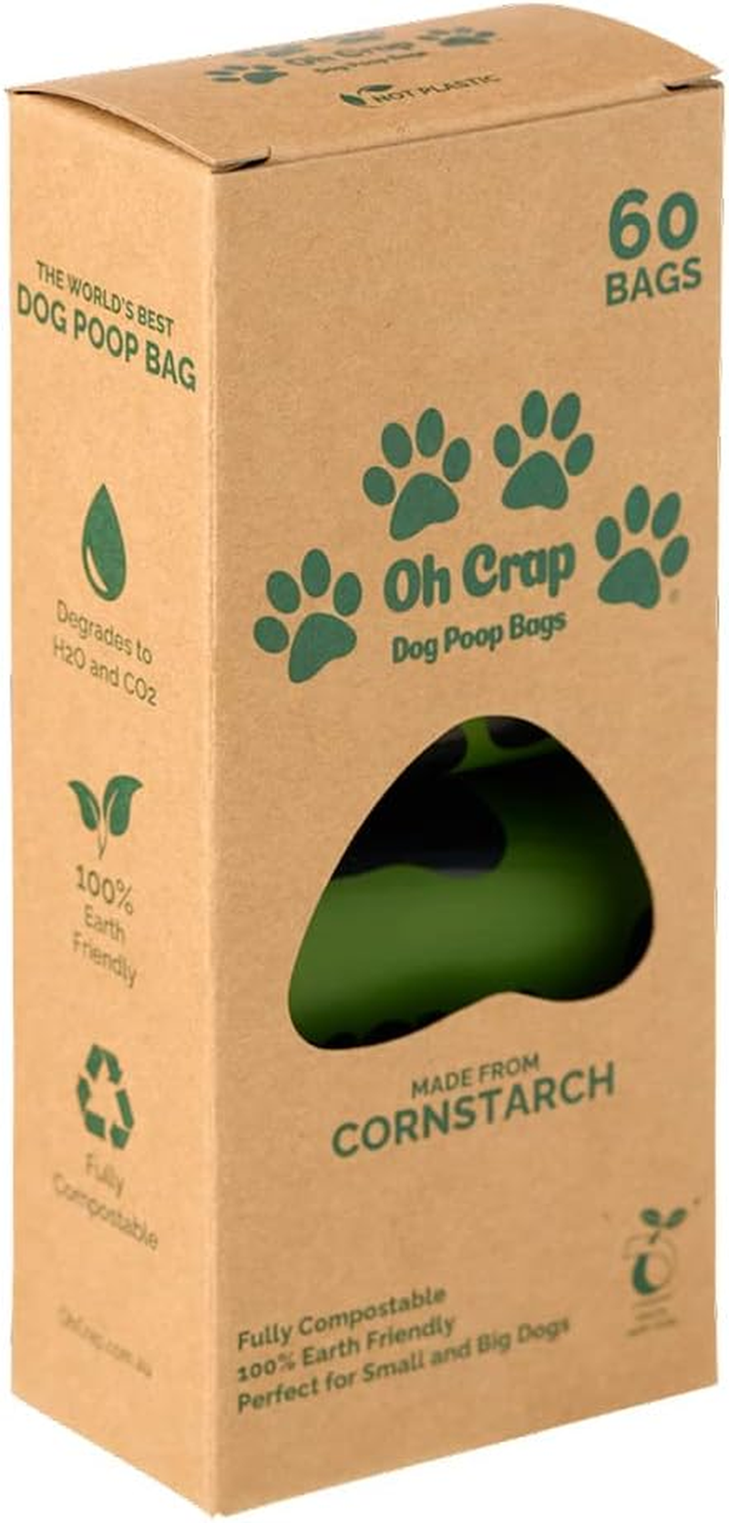 120X Oh Crap Compostable/Biodegradable Dog Poop/Poo Clean up Bags 23 X 33Cm image number 2