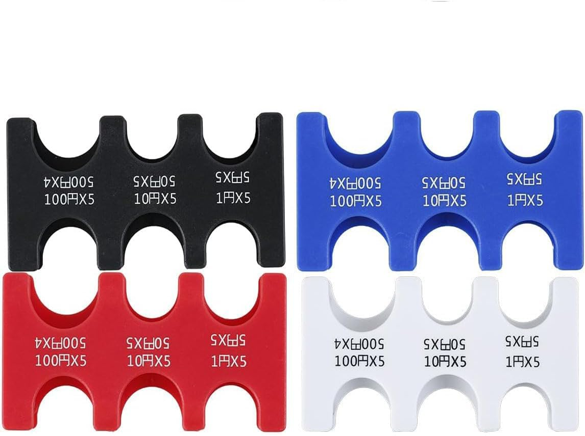 Limcryspp 4-Piece Portable Japanese Yen Coin Storage Box, 6 Slots, Space-Saving, Coin Organizing and Storage Box, Reusable Coin Distributor, Suitable for Shopping and Travel image number 2