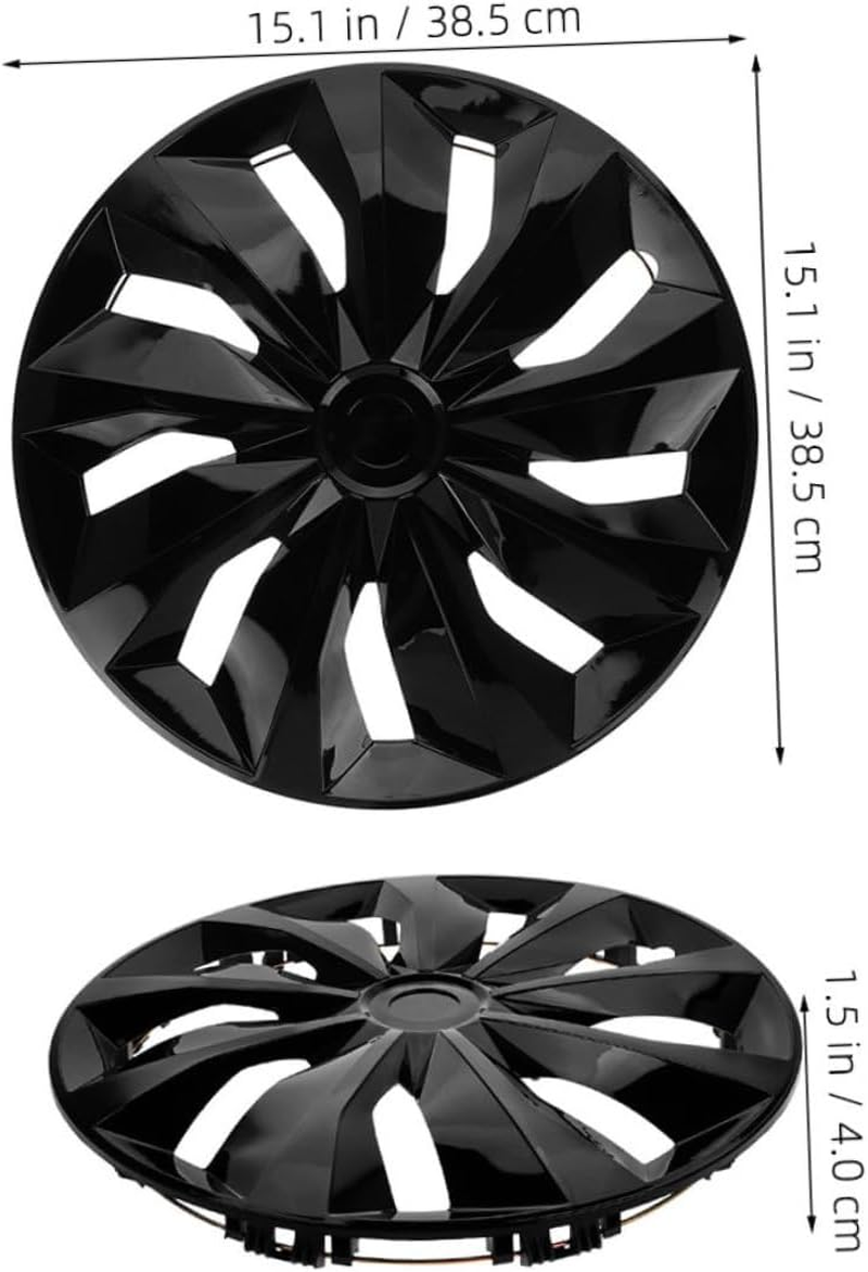 TOPPERFUN 14 Inch Car Wheel Hub Cap Universal Rim Cover Hub Center Cap for Trucks and Cars Black Sturdy Wheel Decoration for City and Off-Road Driving image number 6