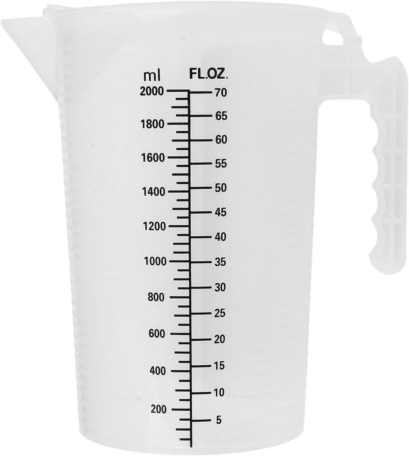 Measuring Cup with Scale Liquid Container Measuring Jug with Handle Clear Baking Accessories Water Pitcher Jug for Tea Shop Black Graduations with Handle Lid and Spout for Lab Kitchen Home (2L) image number 6