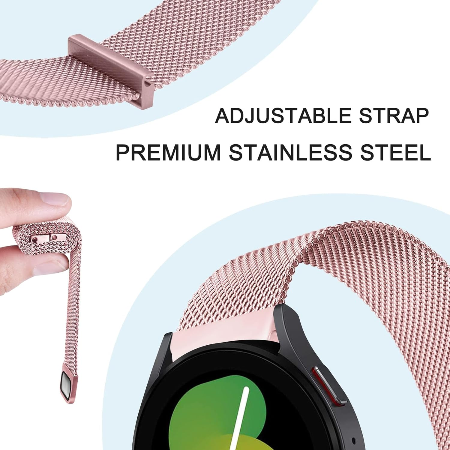 Metal Stainless Steel Bands for Samsung Galaxy Watch 5 Bands 40Mm 44Mm/Galaxy Watch 6 Band/Galaxy Watch 4 Band Women Men, Magnetic Milanese Mesh Strap for Galaxy Watch 6/6 Classic/5/5 Pro/4/4 Classic/3 image number 6
