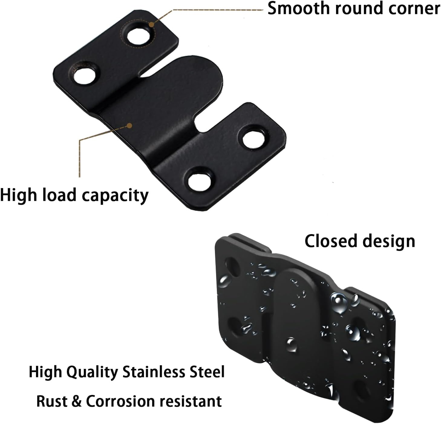 Ymaiss 36Packs Stainless Steel Flush Mount Bracket, Interlocking Photo Frame Hook 54X30Mm Heavy Duty Picture Hangers, Z Clip Bracket, Furniture Connector for Photo Mirrors Wall Mount Hardware Black image number 5