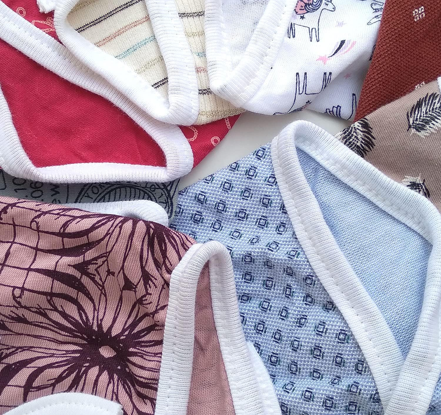 Hosiery Cotton Diapers, Nappy, Langot for New Born Baby/Diapers for Baby/Baby Nappies, Multicolor, 3-6 Month-Pack of 6 image number 3