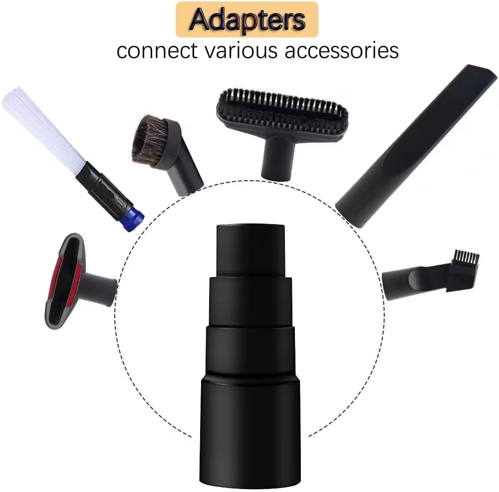 7-Piece Universal Vacuum Attachments Kit, 32Mm/35Mm Vacuum Attachments & Brushes with Adapter, Replacement Vacuum Cleaner Accessories for Household and Car Interior Cleaning image number 4