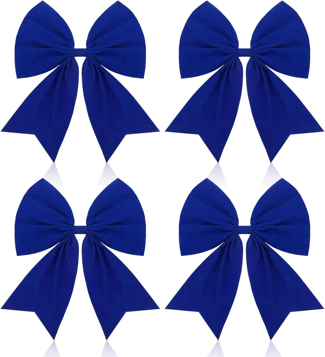 Giegxin 4 Pcs Large Christmas Wreaths Bows 9 X 10.6 Inch Christmas Tree Velvet Ornaments Bows Xmas Tree Topper for Xmas Holiday Home Outdoor Party Decoration(Blue)