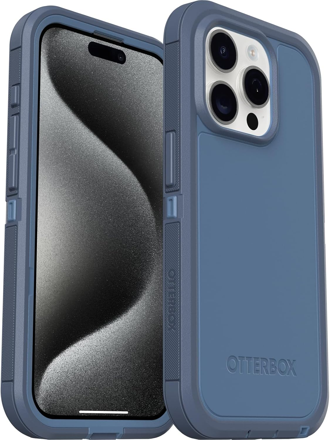 Otterbox Iphone 15 Pro (Only) Defender Series XT Case - Baby Blue Jeans (Blue), Screenless, Rugged, Snaps to Magsafe, Lanyard Attachment image number 1