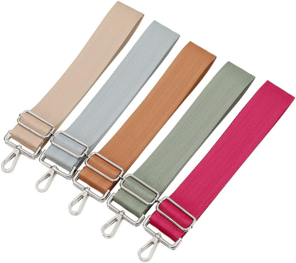 Blausky Adjustable Handbag Shoulder Strap, 75-130 Cm, Width 5 Cm, with Silver Carabiner, Replacement Strap for Women Shoulder Bag, Beige image number 5