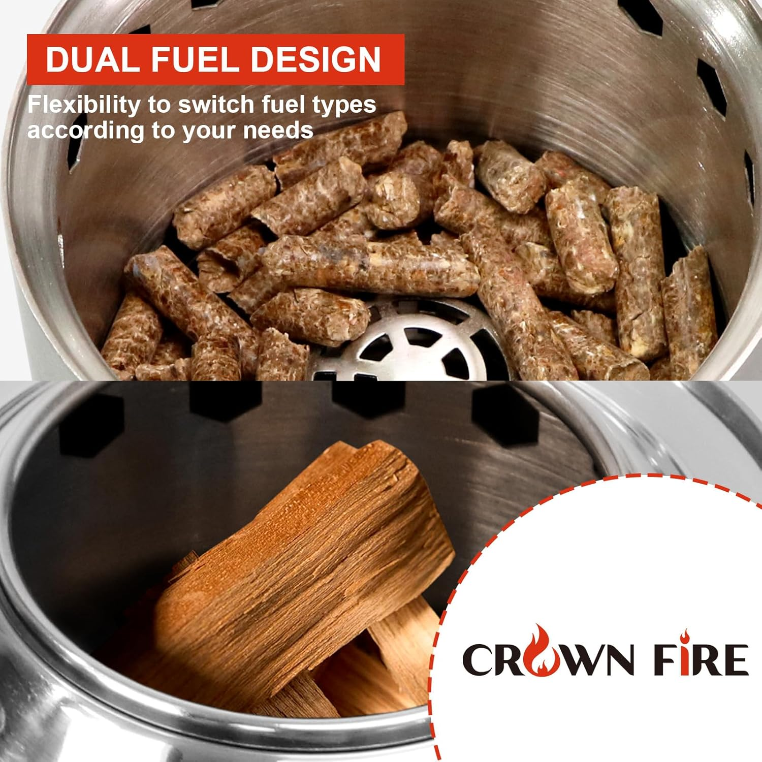 Outdoor Tabletop Pit, Smokeless Mini Table Top Stove for Patio Balcony Backyard, Includes Roasting Sticks, Travel Bag, Starters, Tongs, Lid | Fueled by Pellets or Wood (Stainless Steel) image number 6