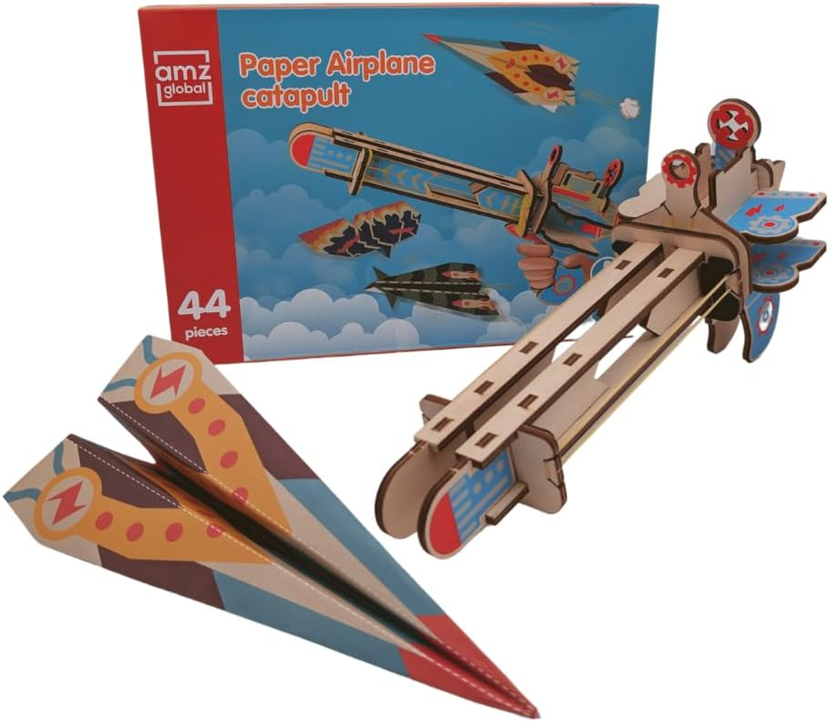 Paper Aeroplane Catapult, Wooden Construction Kit, Paper Aeroplane Educational Toy, Wooden Puzzle, for Children from 6 Years image number 5