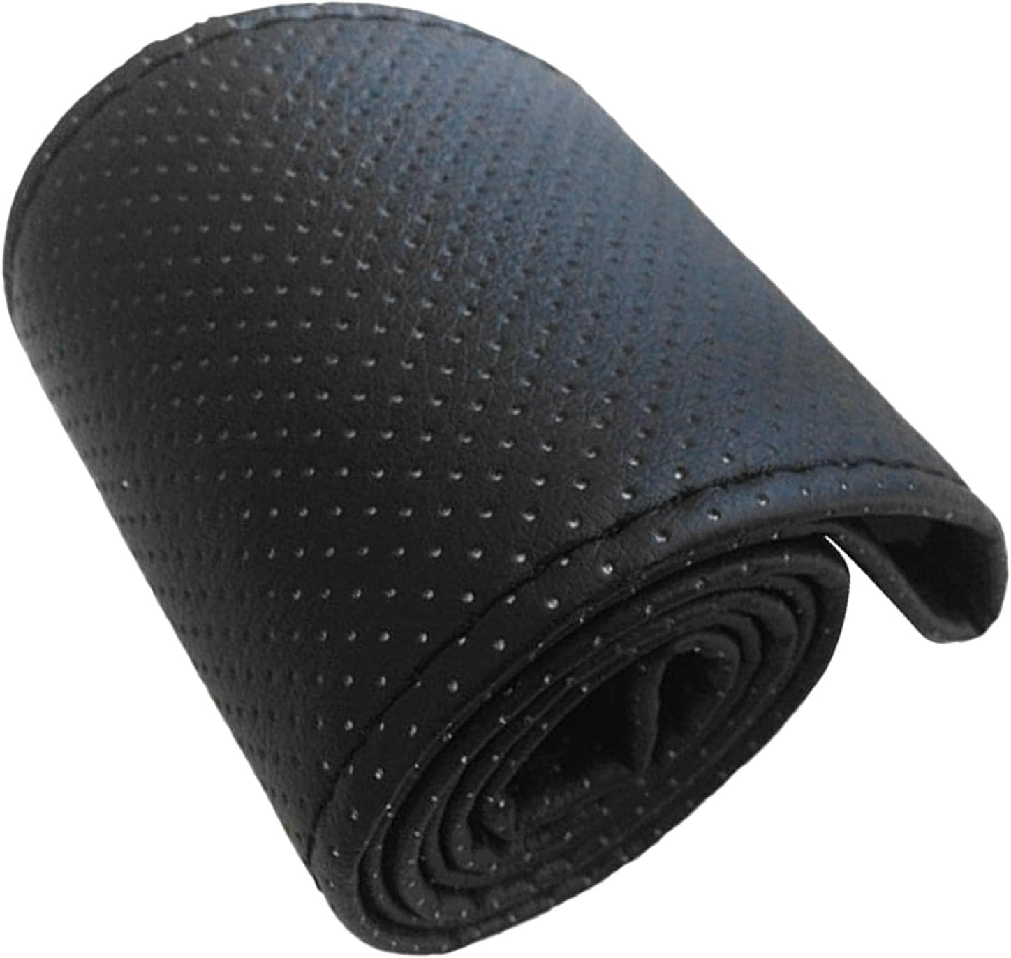 Microfiber Leather Steering Wheel Cover Hand Sew Easy Carry for Universal Car Truck SUV Pickup Boat, Wear Proof and Breathable (Black)