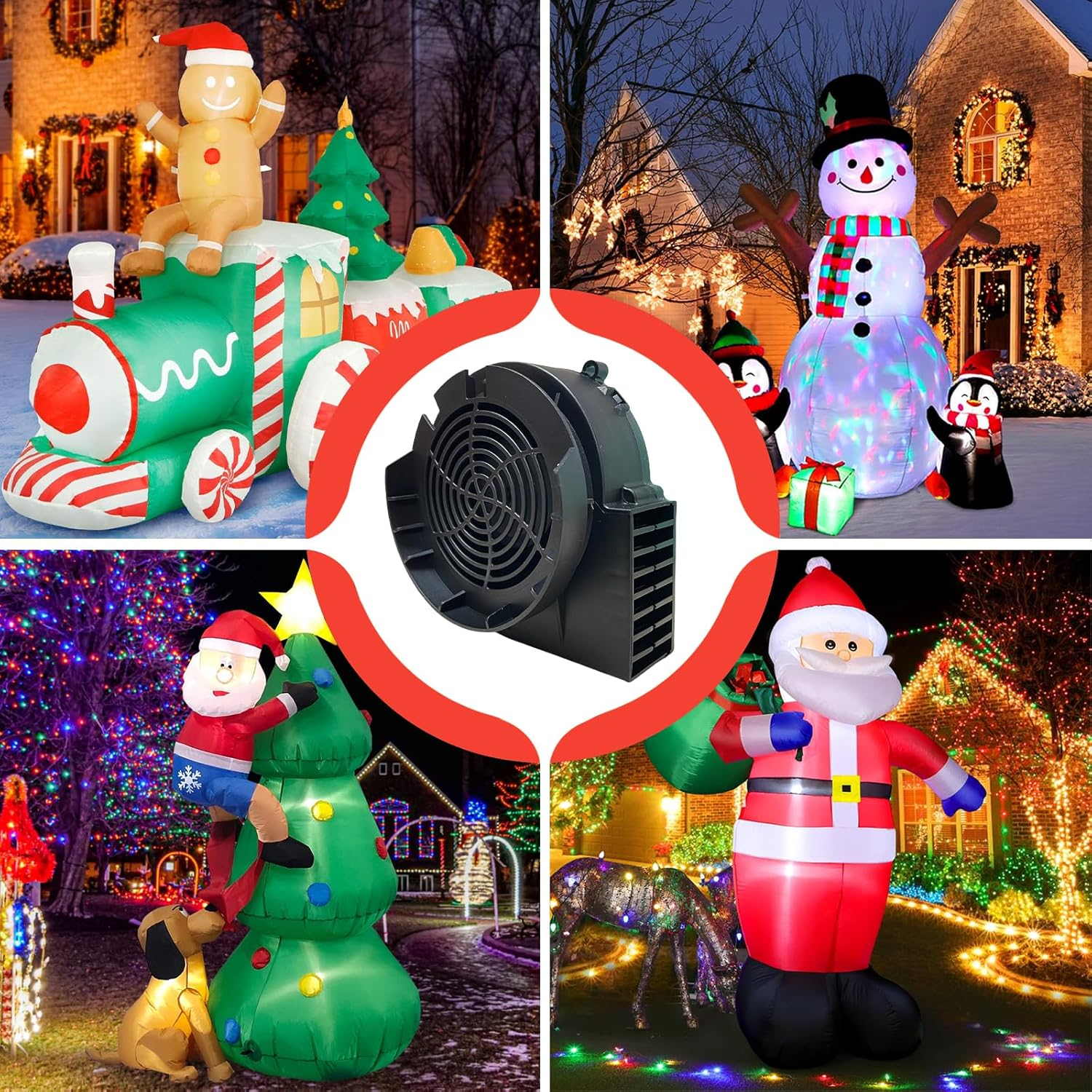 Replacement 1A Air Blower for Halloween Inflatables, Christmas Yard Blow Up, Outdoor Holiday Yard Inflatables Decorations Replacement Fan Blower Brushless for Christmas Inflatable Decorations 12V/1.0A image number 4