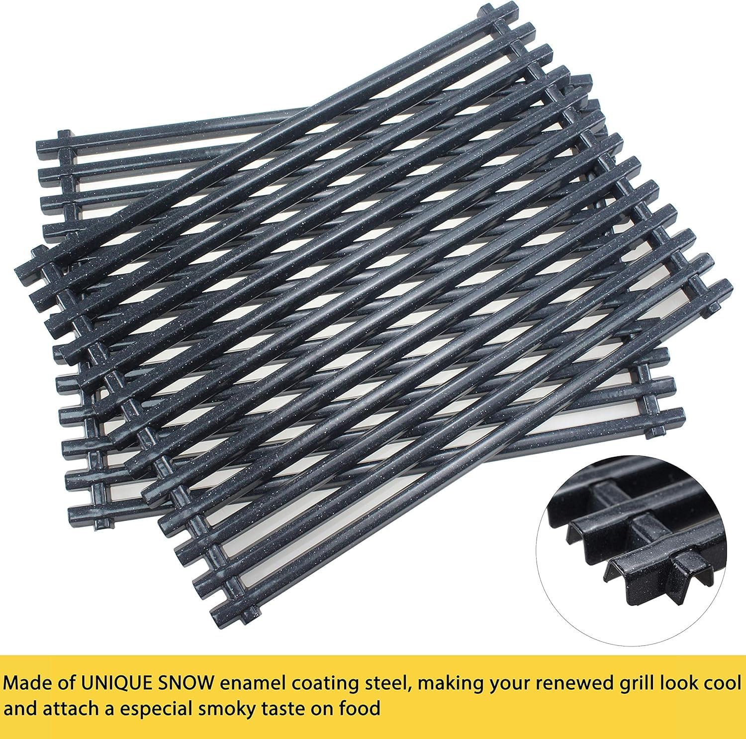 Denmay 7525 44 X 30CM Porcelain Enameled Grates for Weber Spirit Spirit I & II 300, E310 E320 S310 S320 Series, Spirit 700, Weber 900, Genesis Silver/Gold/Platinum B&C, for Weber 7526 7527 65906