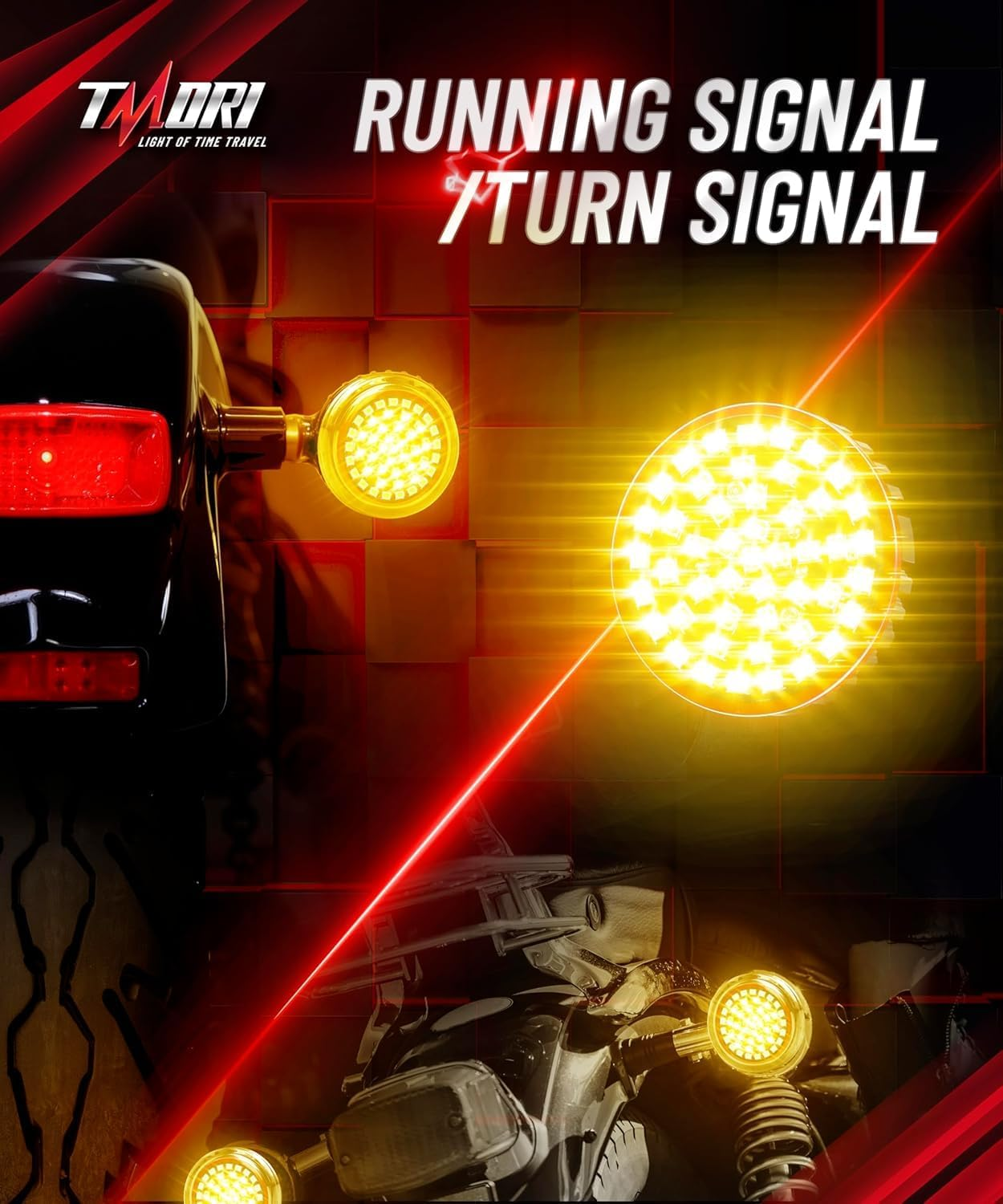 Upgraded Motorcycle Rear LED Turn Signals: 2-Inch 1156 Bullet Rear Turn Signals with 2 Smoke Lens Covers &ndash; Super Bright, Compatible with Har-Leydavidson Touring, Sportster, Dyna & Softail (2001&ndash;2021)