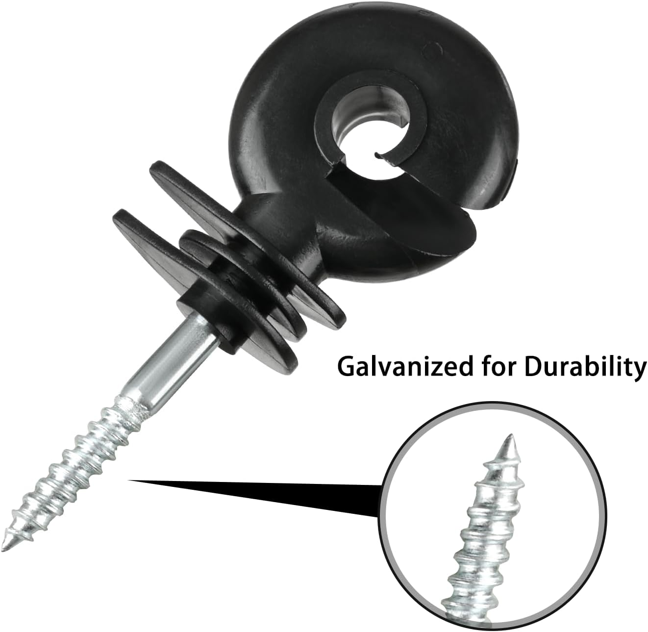 50 Pcs Ring Insulator with Thread, Electric Fence Insulators for Wooden Posts, Rope image number 1