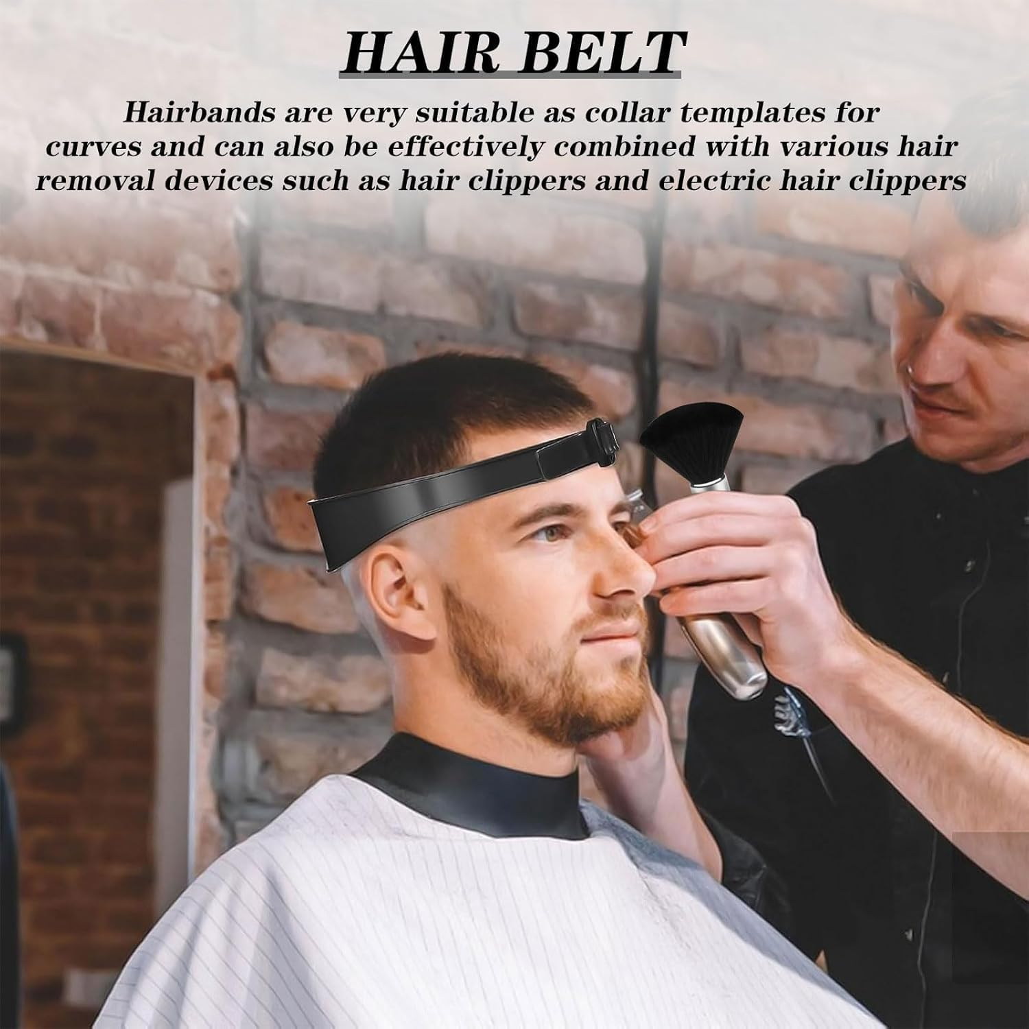 Neckline Shaving Template and Hair Trimming Guide, 1Pc Neckline Shaving Template and Adjustable Hair Trimming Guide,Silicone Haircut Band Haircut Template,Adjustable Hair Trimming Guide with Fade Comb image number 1