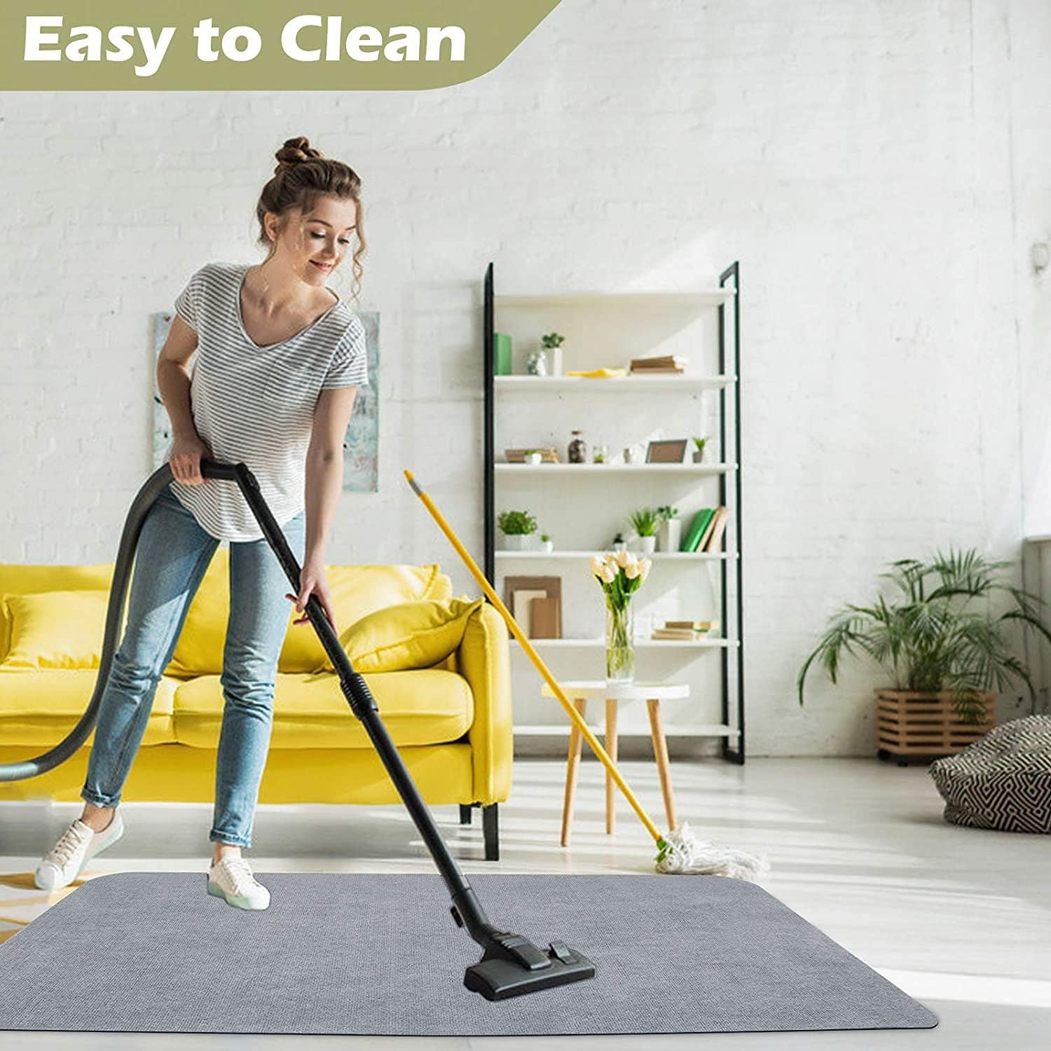 Office Chair Mat for Hardwood Floor, 55"X35" Floor Protector Mats, Non-Slip Desk Chair Mat for Rolling Chair,90*140Cm, Folded Package (Gray) - Gray image number 2