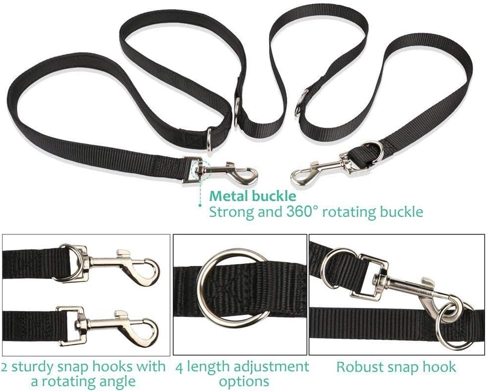 Dog Leash Multifunctional Dog Training Leads 8Ft Double Leash for Puppy image number 3