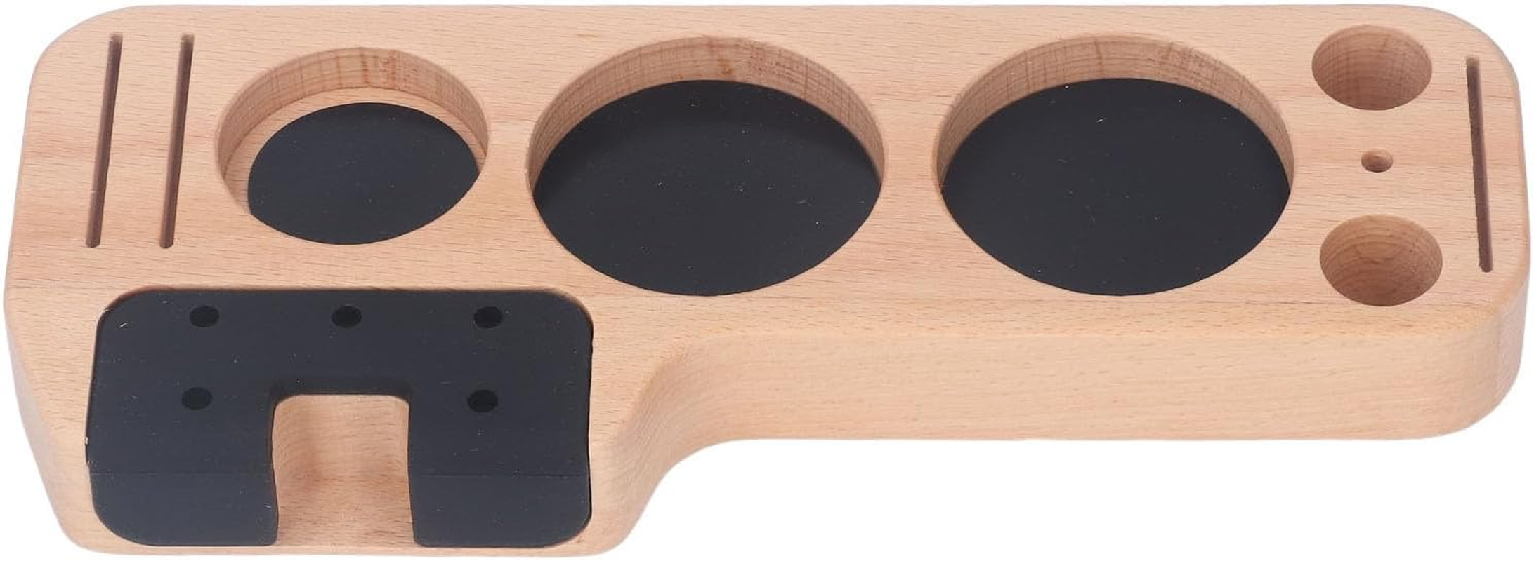 Espresso Tamping Station, Wooden Coffee Tamper Holder Station, Wooden Coffee Tamper Station Base with Space Saving, anti Slip Bottom, Wooden Coffee Tamper Stand for Countertop image number 5