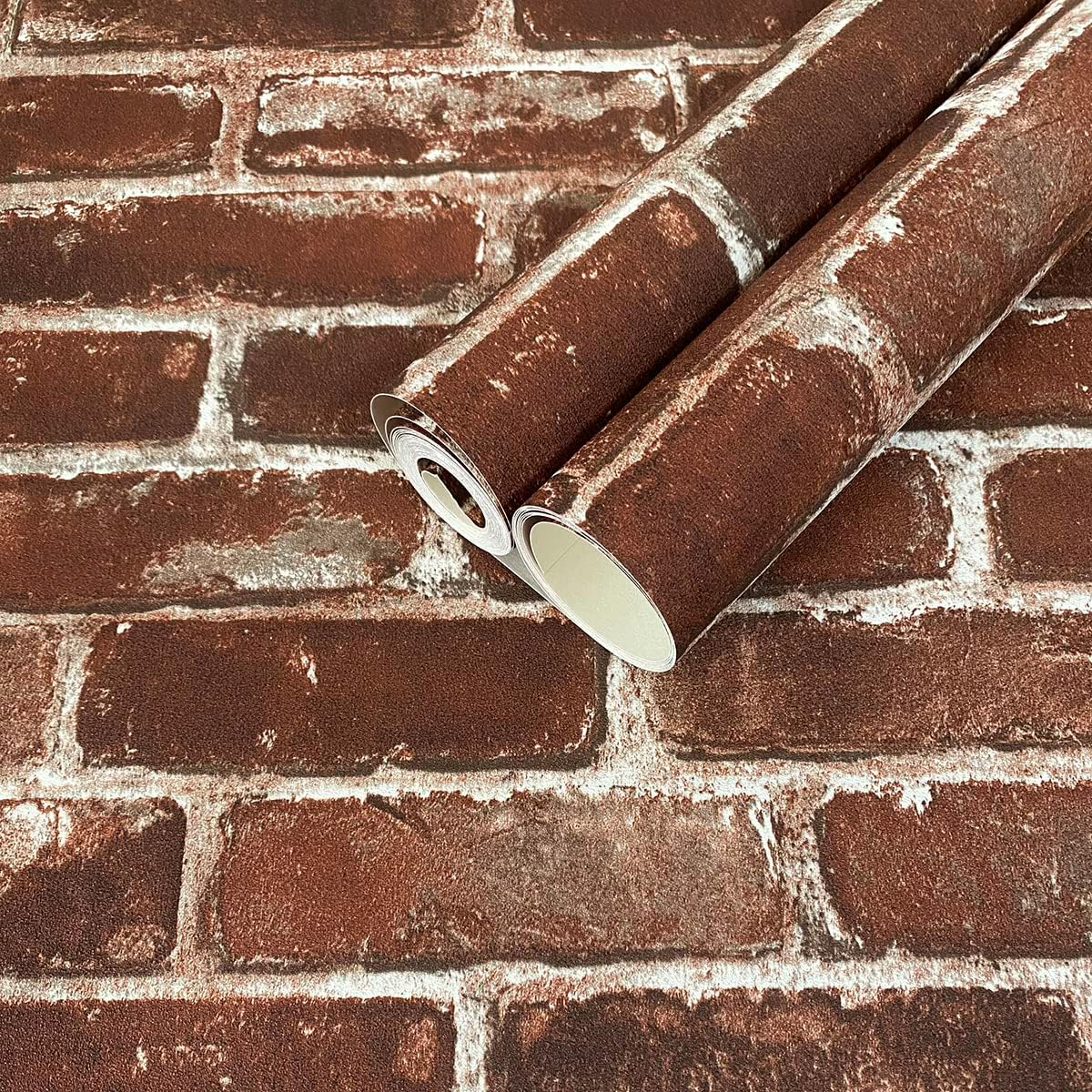 Rustic Red Brick Wallpaper for Home Decoration Vinyl Waterproof Wallpaper for House, Workshop & Office, 10M image number 1
