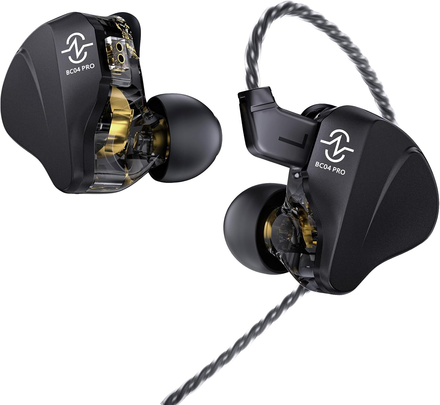 Keephifi CCZ Duet BC04 PRO Hifi in Ear Monitor Earbuds, 1Ba+1Ddclear Earbuds Headphones, 10MM Dual Magnetic DD Wired Earbud, 5N OFC Cable Detachable Bass IEM Wired Headphone(Sliver,With Micro)