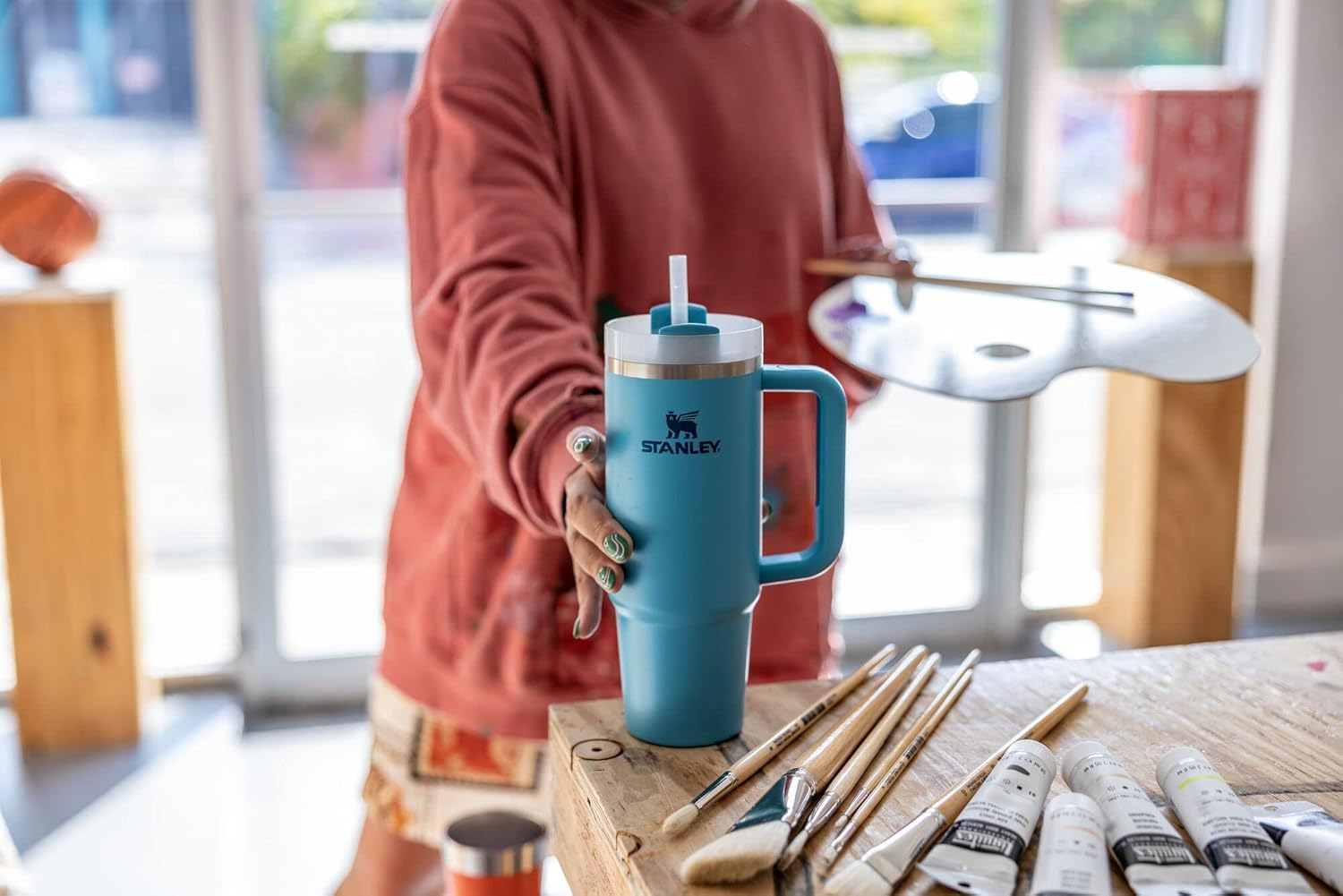 Stanley Quencher H2.0 Tumbler with Handle and Straw 30 Oz | Flowstate 3-Position Lid | Cup Holder Compatible for Travel | Insulated Stainless Steel Cup | Bpa-Free | Pool image number 1