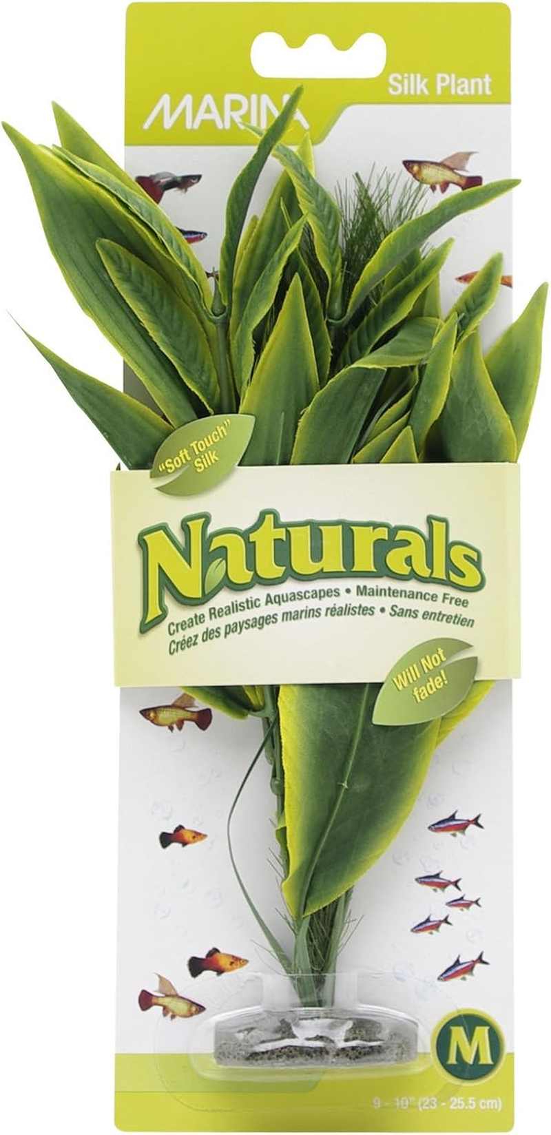 Marina Naturals, Green Dracena Silk Plant, Large Fish Tank Decoration, PP96