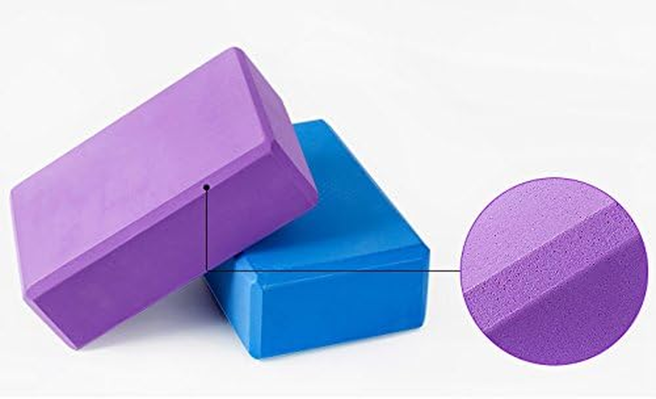 EXERZ Yoga Blocks 2 Pack EVA Foam Exercise Workout Fitness Bricks, Pilates Stretch Handstand Non-Slip Gym Blocks, Gymnastics