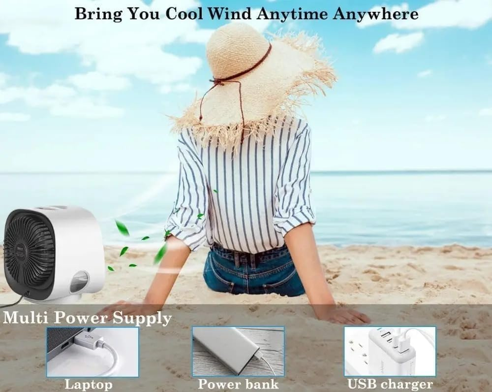 AURORA & Sons-Portable Mini Air Conditioner &ndash; USB Powered, Compact & Energy-Efficient Cooling for Home, Office & Travel-Small, Efficient Air Cooler for Home, Bedroom, or Office image number 5