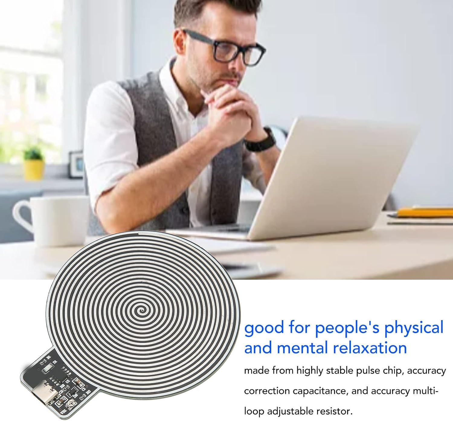 Ejoyous 7.83Hzschumann Wave Pulse Generator, Type-C Interface High-Stability Pulse Chip Aids, for Physical & Mental Relaxation/Stress Relief/Insomnia Improvement image number 1