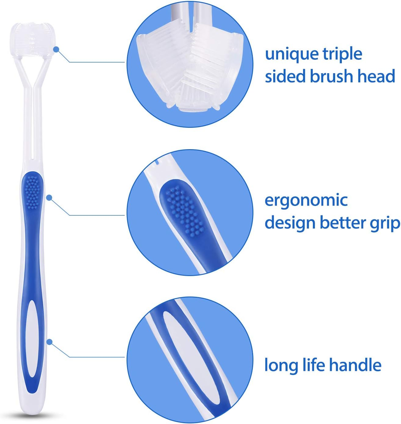Boao 16 Pieces Three Sided Toothbrush Autism Bristle Travel Toothbrush for Kids Complete Teeth Great Angle Bristles to Clean Each Tooth,Gentle/Soft (Green, Blue, Yellow, Red) image number 1