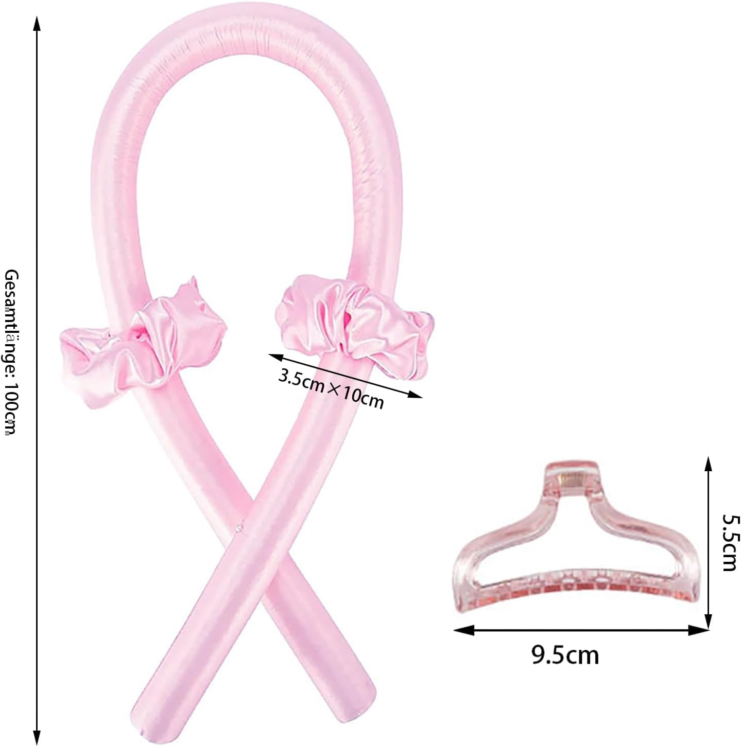 WUDQIJI Curlers Curls without Heat Heatless Curls Band Wave Formers Overnight Curlers Overnight Heatless Hair Curler Overnight with Hairpin for Long Medium Hair (Pink) image number 3