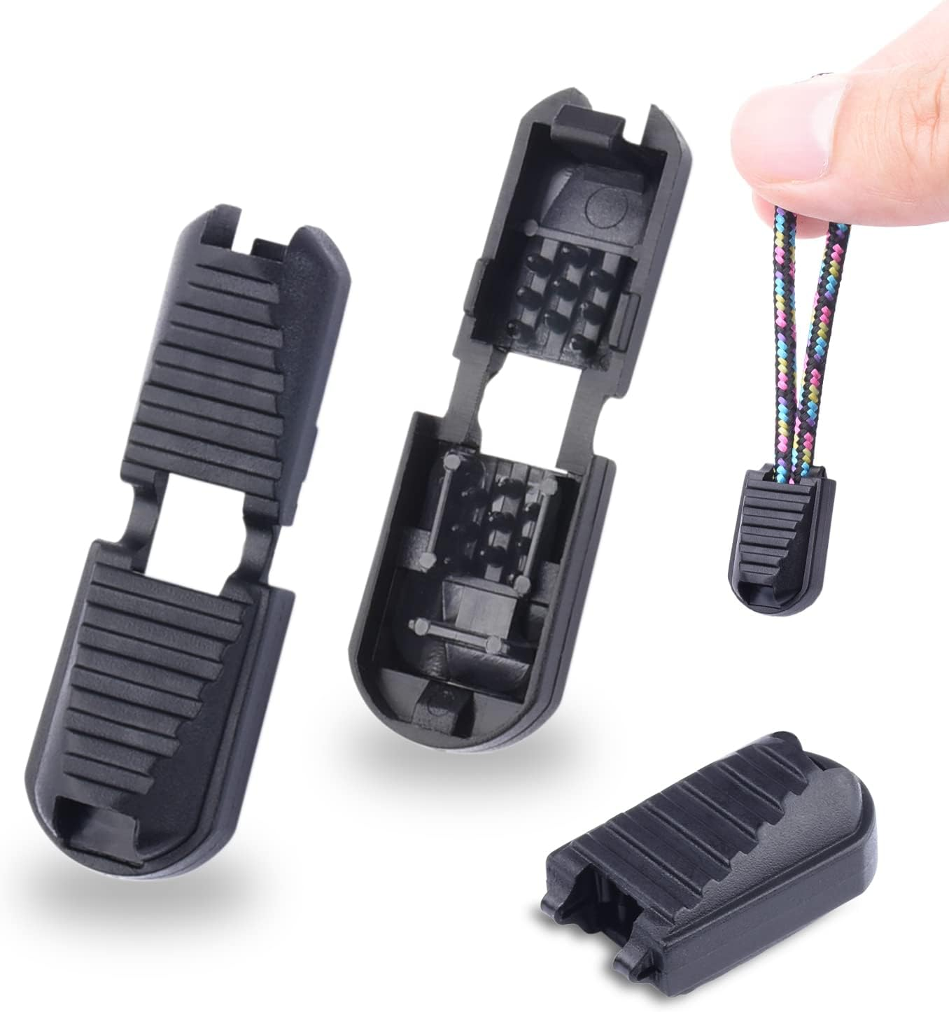 25 Pack Zipper Pull Tabs Cord Ends Tips Shoe Lace End Clips Cord Lock for Paracord Molle Backpack Quick No Tied Shoelace Triathlon Marathon Running Shoe