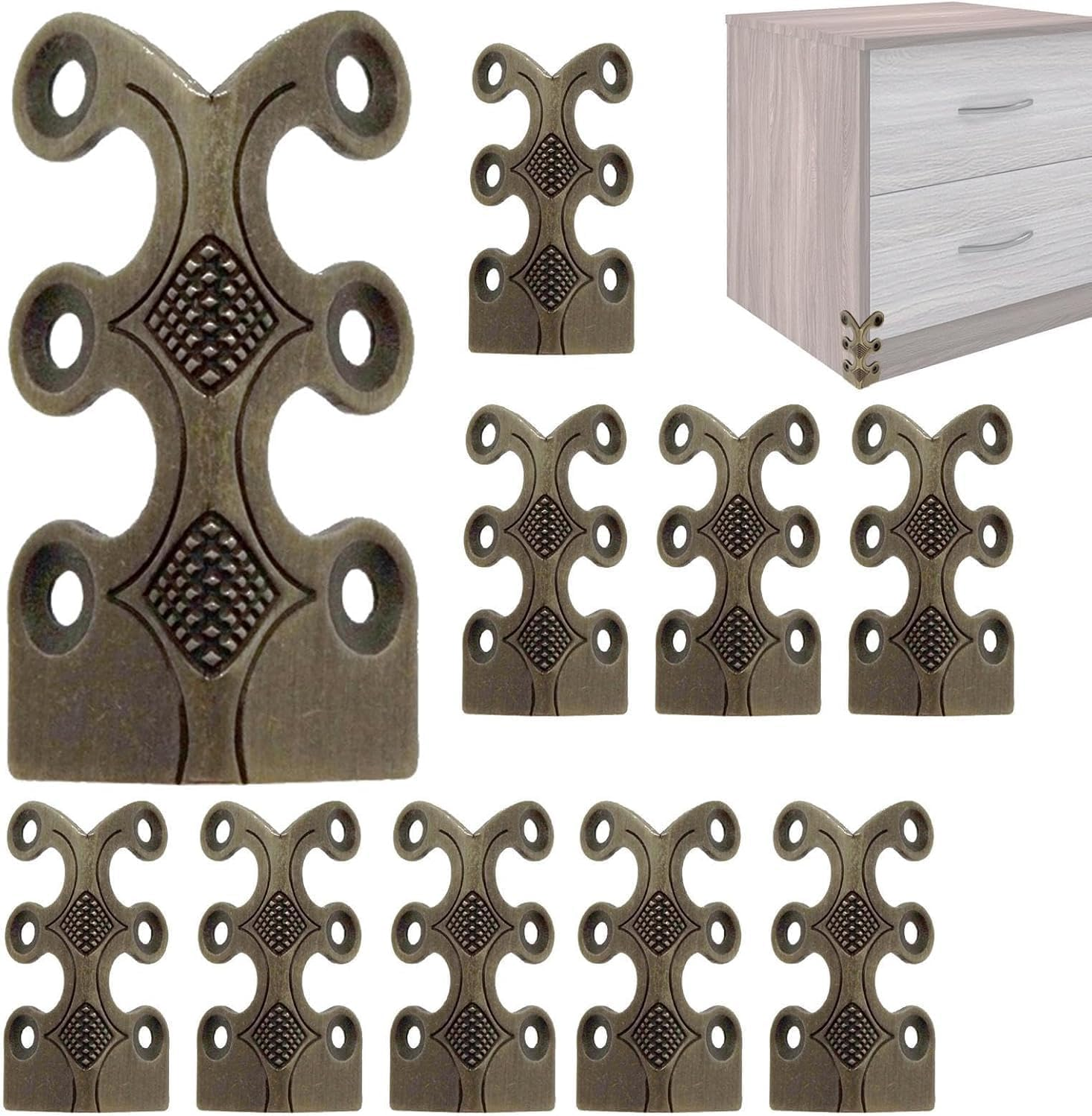 Brass Corner Protectors, Antique Trim Edge Corner Protectors, Edge Safety Guard Protectors, Elegant Brass Skirting Corner Vanities, Skirting Boards, Tables (Bronze, 4PCS) image number 3