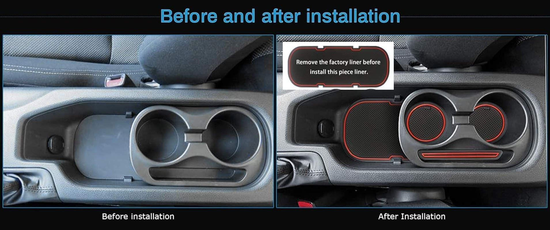 Auovo 8Pcs Anti-Dust Mats for Toyota 86 Subaru BRZ Scion FR-S Accessories 2020 2019 2018 2017 2016 2015 2014 2013 Door Pocket Slot Liner Pad Car Cup Holder Insert Center Console Interior(Red) image number 4