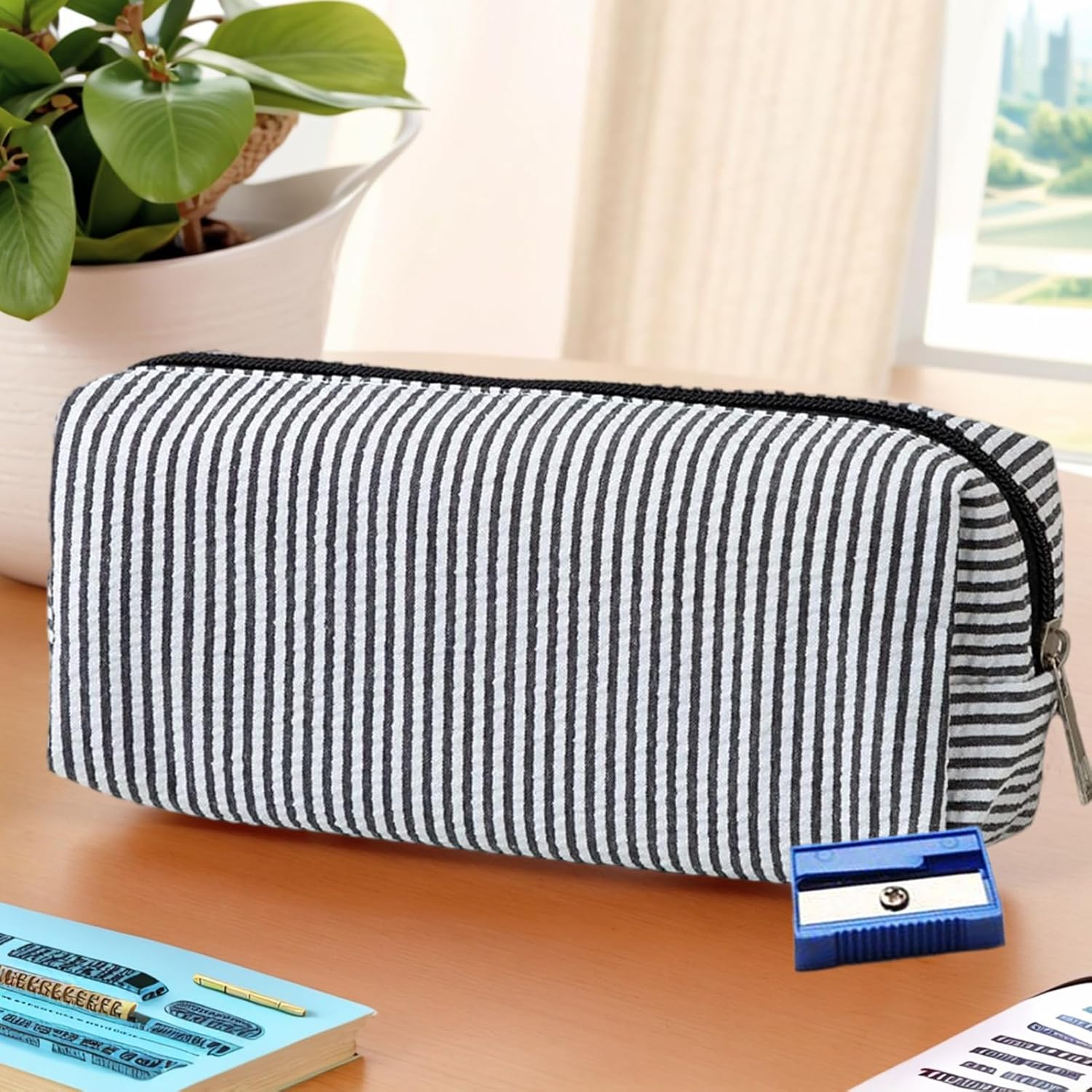 Tktouci Pen Case - Cute Pencil Case Large Capacity Pen Pouch | Portable Organizer School Supplies for Brushes Makeup Purse Daily Classroom Art Class Office Work Desk Home Birthday Preschool image number 3