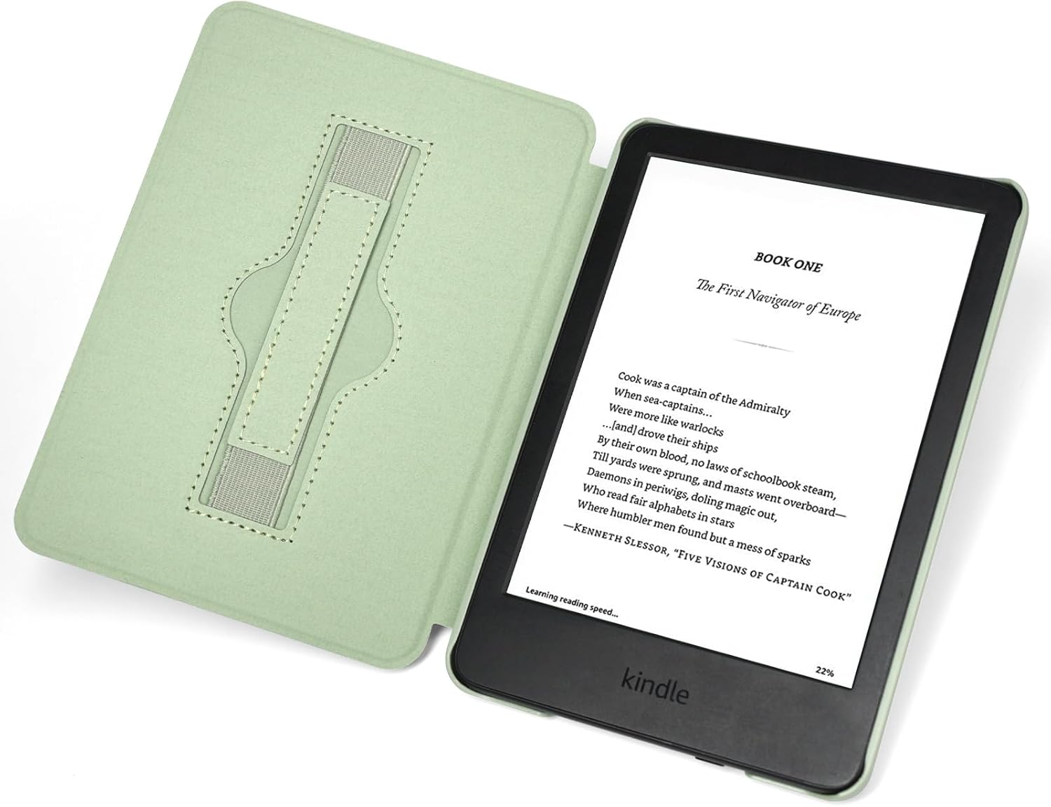 Rsaquar 6&rdquo; Kindle Case (2024 & 2022, 11Th Gen) with Hand Strap &ndash; Slim Protective Cover with Auto Sleep/Wake for Kindle Basic, Sage-Au image number 1