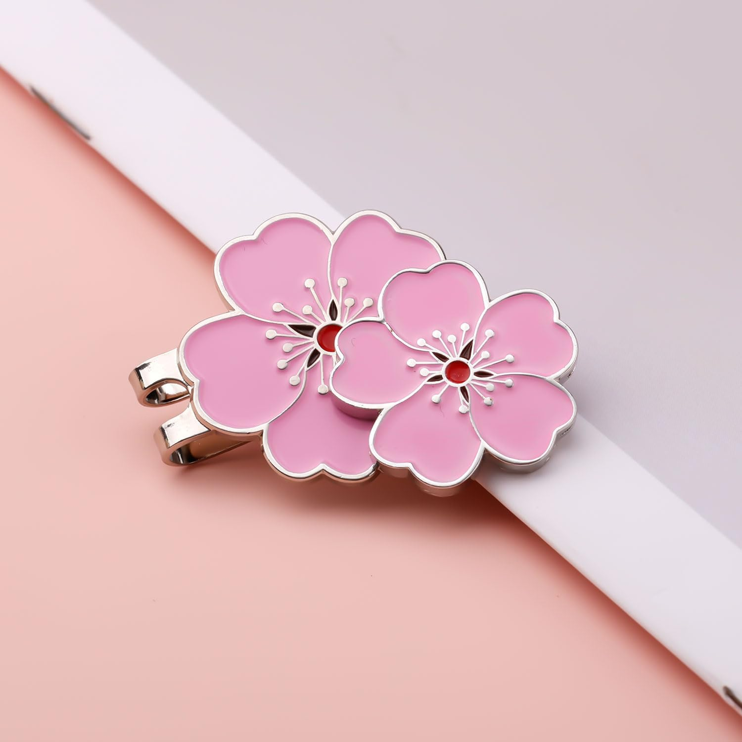 NQEUEPN Magnetic Golf Ball Marker with Golf Hat Clip, Magnetic Ball Marker Hat Clip Flower Shape Golf Ball Marker Set Accessories for Golf Bag Hat Women Men Golfer