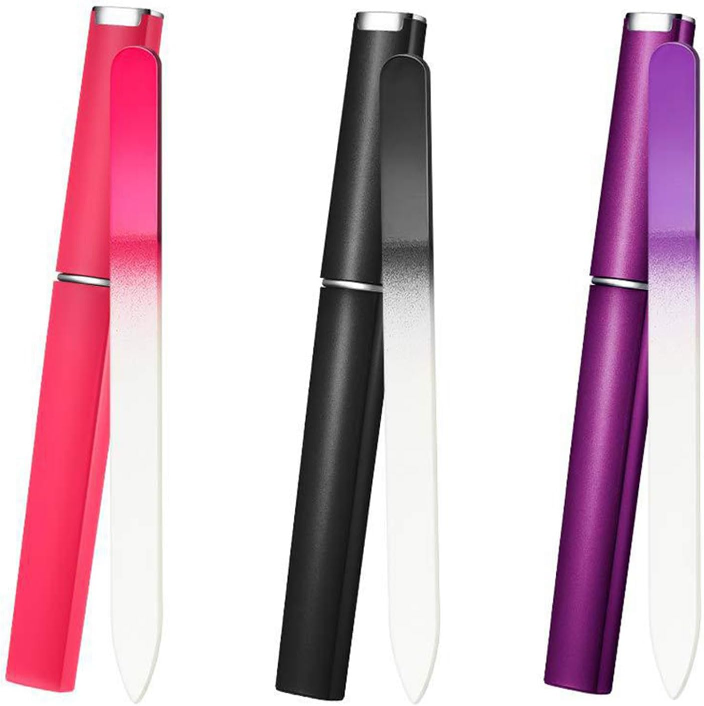 CTOUUGRS 3 Pack Crystal Glass Fingernail File with Case Professional Czech Glass Nail File Double-Sided Etched Emery Boards for Nails Gentle Nail Care Stocking Stuffers for Women or Adults image number 3