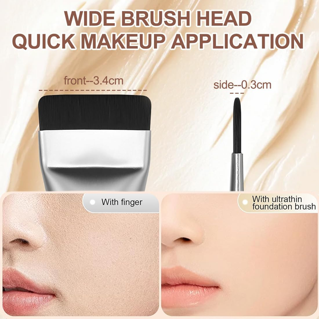 GGUFAY 2 Pieces Foundation Brushes Makeup Concealer Brush Women Liquid Foundation Powder Brush Makeup Brush Women Girls Beauty Gift image number 4