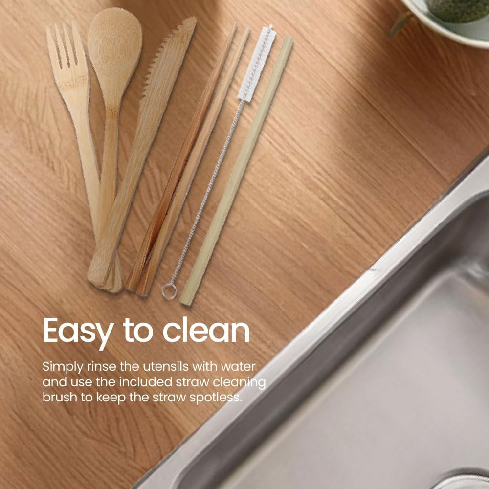 White Magic Eco Basics Reusable Bamboo Cutlery Set image number 2