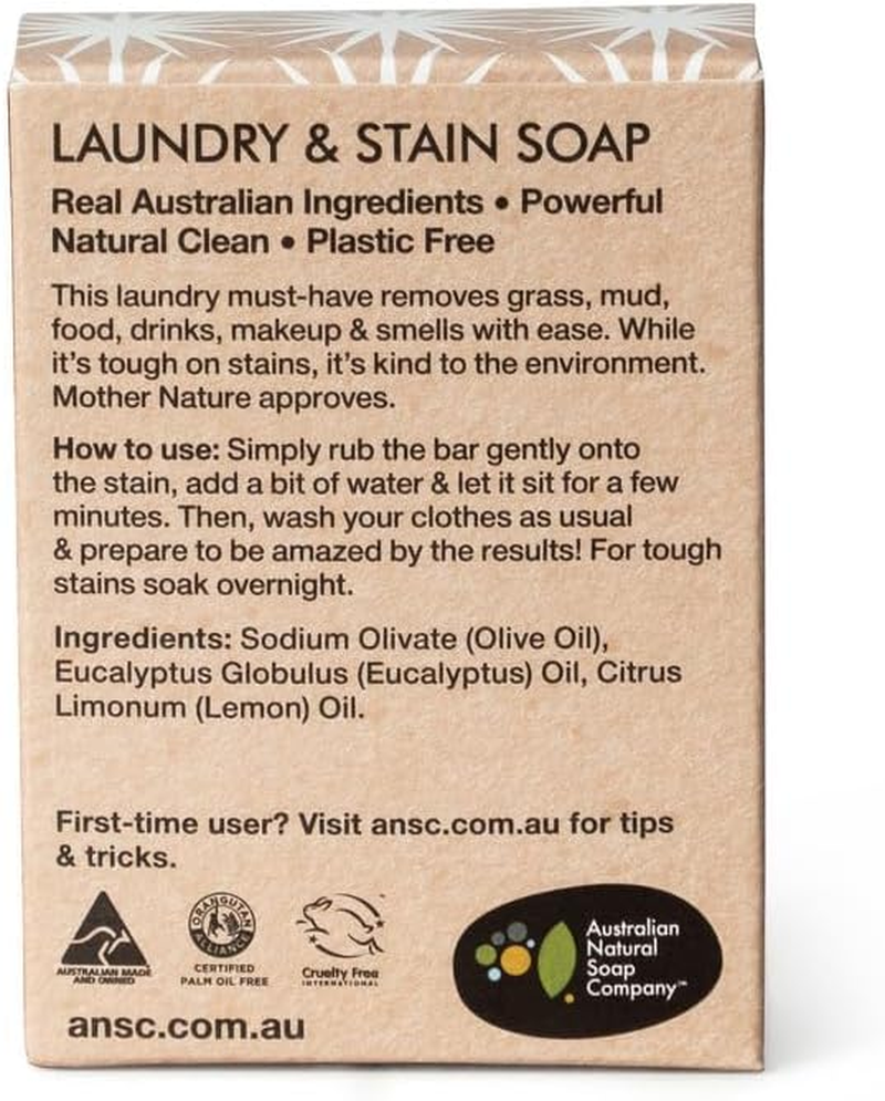 The Aust. Natural Soap Co Natural Palm Oil Free Laundry & Stain Soap 100G image number 3